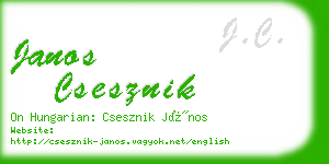 janos csesznik business card